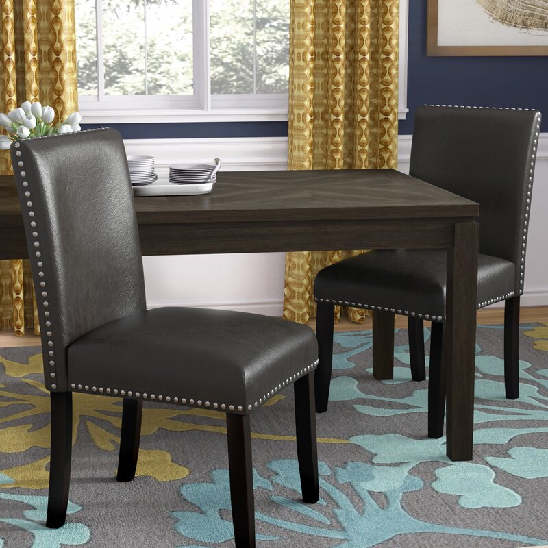 Black Dining Chairs Upholstered / Leather Upholstered Dining Chair In